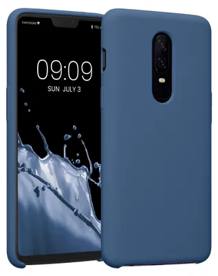 Produktbild von kwmobile Handyhülle für OnePlus 6 Hülle - Case Silikon - Kabelloses Laden - Schutzhülle Cover in Marineblau