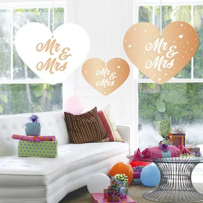 Produktbild von Mr & Mrs Dekoration Gold 5-teiliges Set zum Empfang nach der Hochzeit