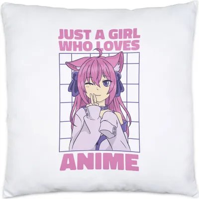 Produktbild von Just A Girl Who Loves Anime Kissen Inkl Füllung Otaku Baka Manga Comic Geschenkidee Fans