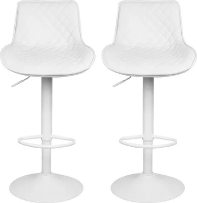 Produktbild von 2er Set Barhocker Barstuhl Küchenhocker Drehstühle Tresenstuhl Modern Kunstleder Bar Stühle - Weiß
