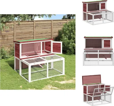 Immagine prodotto di vidaXL Conigliera Moka 102x90x84,5 cm in legno di pino massiccio - Habitat e recinti per piccoli animali