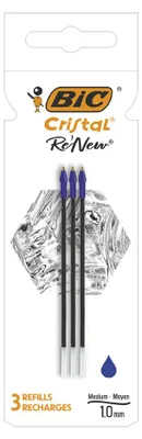 Image de Bic 503839 Mine de stylo à bille BIC Cristal RE'NEW, noir, S