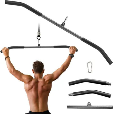 Obrázek produktu pro Posilovací tyč – fitness příslušenství – trénink budování svalů – protiskluzové rukojeti – 99 cm – černá