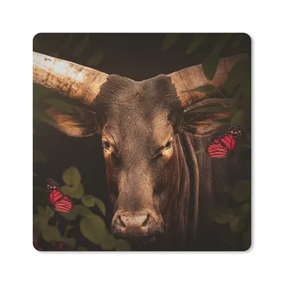 Produktbild von MuchoWow® Mauspad Mousepad Tiere - Kuh - Dschungel 30x30 cm - Mousepads - Maus Mat - Pad - Mausunterlage - Gaming