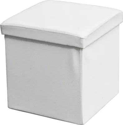 Produktbild von Echtwerk EW-SW-0440 Sitzwürfel, StoreCube, faltbar, circa 38 x 38 x 38 cm Kunstleder, Aufbewahrungsbox, weiß