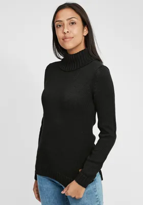 Produktbild von OXMO OXPIA Damen Rollkragenpullover Pullover mit Rollkragen Reißverschluss Baumwollmischung Regular fit