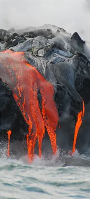 Produktbild von Türtapete Türposter Lavastrom ins Meer - Größe: 93 x 205 cm
