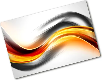 Produktbild von Tulup Glas Herdabdeckplatte - 80x52 cm - Glaskeramikkochfeld-Abdeckung Spritzschutz Glasabdeckplatte - Einteilig - Kunst: Modern & Klassisch - Wellen Abstraktion - Gelb