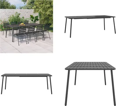 Produktbild von vidaXL Gartentisch Anthrazit 200x100x71 cm Stahl - Gartentisch - Gartentische - Außentisch - Terrassentisch