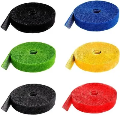 Imagen del producto de Kit de bridas para cables con 6 abrazaderas ajustables para cables y cuerdas (6 colores)