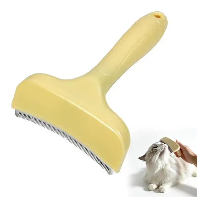 Image de Brosse sous-poil pour chats - Pour les poils courts, avec bouton pour faciliter le retrait des poils