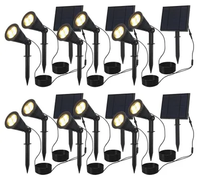 Image de HOFTRONIC - Spots à piquet solaires 3W 3000K 200lm IP65 Noir 6 pièces