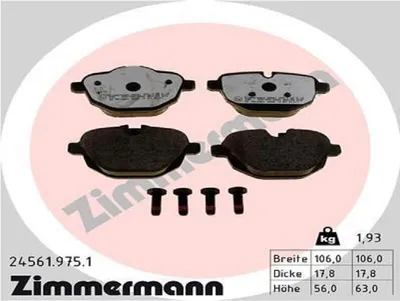 Produktbild von ZIMMERMANN Bremsbeläge Satz Hinten Bremsklötze für BMW 5 Touring (F11) 24561.975.1