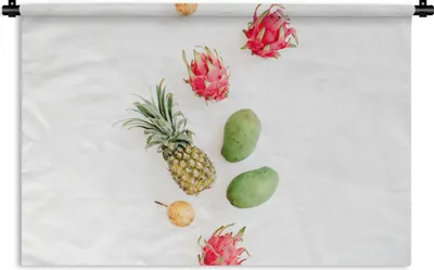 Produktbild von MuchoWow® Wandteppich Wandbehang Obst - Tropisch - Ananas 90x60 cm Tapisserie Dekoration Wandtuch - Wandskulpturen - Bildteppich