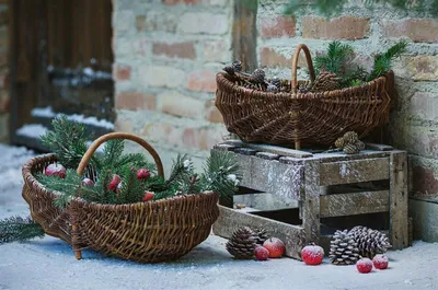 Image de Panier en osier avec anse en bois, moyen, panier à fruits, panier de rangement, panier en osier, panier tressé