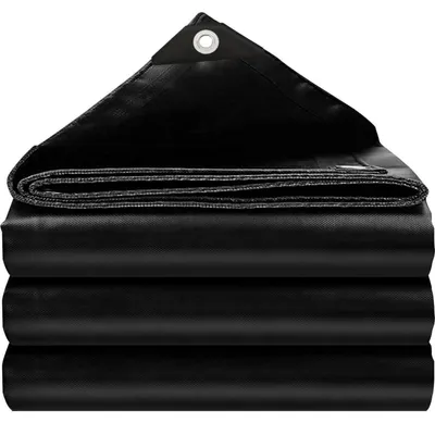Image de Bâche de protection 5x5 mètres, 180 g/m², noire, résistante à la déchirure, imperméable