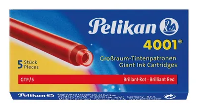 Produktbild von Pelikan Großraum Tintenpatronen 4001 GTP/5 rot (5 Patronen)