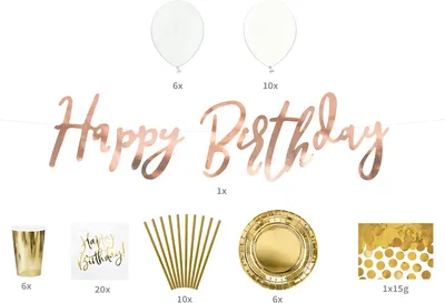 Produktbild von PartyDeco SET14-EU1-KARTON, Dekoration, Geburtstag, 60 Stück(e), 8 Stück(e)