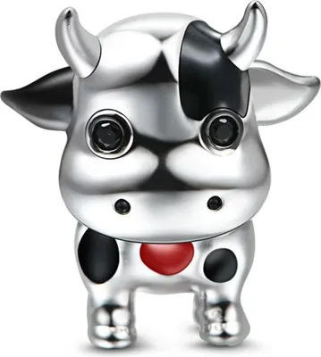 Produktbild von Gnoce Charm Kuh mit Herz DSC014 Silber