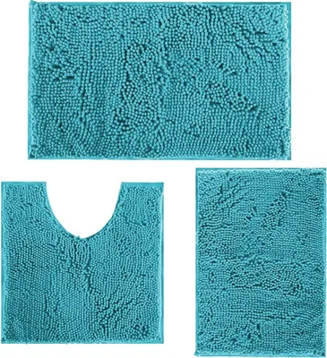 Image de Tapis de bain antidérapant en microfibre, absorbant (turquoise)