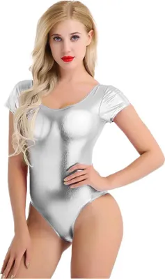 Obrázek produktu pro Dámské body metalické velikost S body party oblek karneval Halloween gymnastika oblek trikot kombinéza