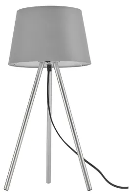 Image de Lampe d'appoint Braytron à 3 pieds, 48 cm, douille E27, style moderne avec abat-jour, lampadaire de salon, gris