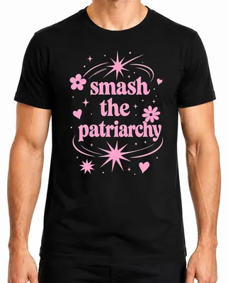 Obrázek produktu pro Tričko "Smash The Patriarchy", feministické, s nápisem "Feminismus", černá barva, velikost M