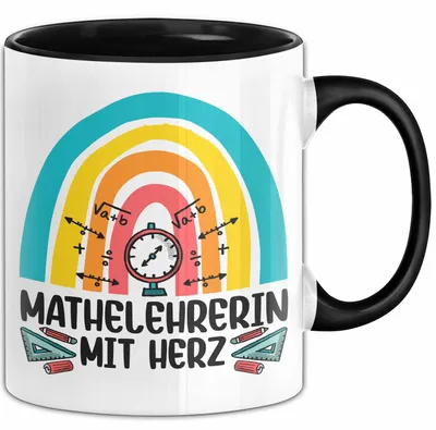Produktbild von Mathelehrerin Mit Herz Tasse Lustiges Geschenk Für Mathe-Lehrerin (Schwarz)
