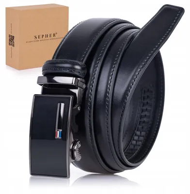 Produktbild von SEPHER® Ledergürtel Herren Automatik Schwarz 3,2 cm