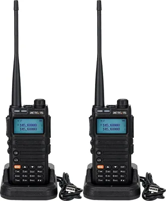 Produktbild von Retevis RA685 Amateurfunkgerät, Dual Band Funkgeräte mit 1800 mAh Batterie, Langstrecken Walkie Talkie für Erwachsene mit 128 Kanälen USB Ladegerät 2X