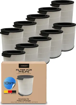 Immagine prodotto di il set di 10 filtri di ricambio Comedes può essere utilizzato al posto di Philips FY1700/30