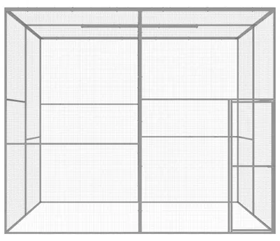 Produktbild von vidaXL Katzenkäfig 3x3x2,5 m Verzinkter Stahl
