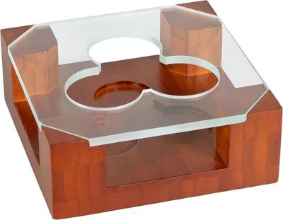 Productafbeelding van Theewarmer voor theepot van hout en glas voor 1-3 theelichtjes