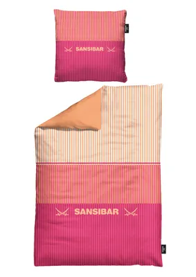 Produktbild von Wendebettwäsche Sansibar Bettwäsche-Set Louis, Streifendesign, 135x200 cm,  100% Baumwolle, Hautfreundlich, atmungsaktiv, angenehm weich