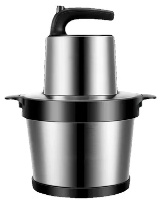 Obrázok produktu pre Elektrický mlynček na mäso - kuchynský robot s objemom 6 litrov - 500 W - nerezová miska - drvič a krájač zeleniny - 2 rýchlosti - zástrčka pre európsku zásuvku - čierna farba