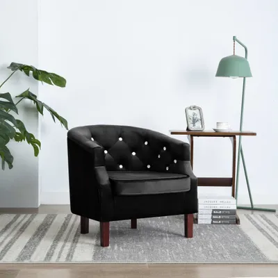 Image de Maison Exclusive - Fauteuil noir velours