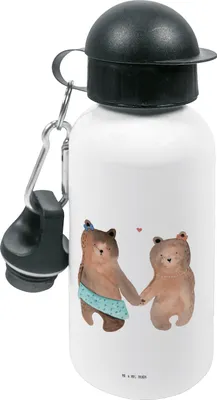 Produktbild von Mr. & Mrs. Panda Wasserflasche Bär Freundin - Weiß - Geschenk, Kita Trinkflasche, Teddy, für den Kindergarten, Kinder