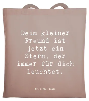Produktbild von Mr. & Mrs. Panda Schultasche Spruch Trauerbewältigung Haustierverlust - Braun Pastell - Geschenk, Tote Bag, Stoffbeutel, Lebenshilfe, Trost, Erinnerung, Vertrauem, Tasche