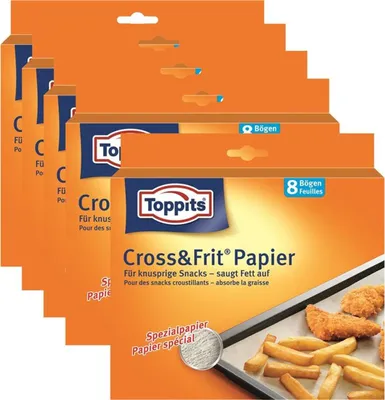 Produktbild von Toppits® Cross & Frit Papier Back-Spezialpapier Snackpapier 8 Bögen ( 5er Pack