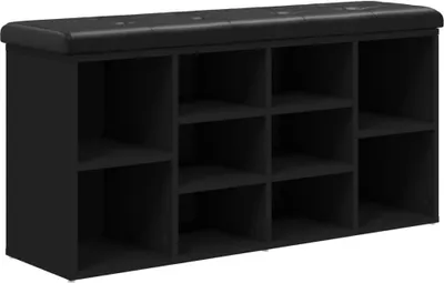 Obrázok produktu pre vidaXL Lavica na topánky čierna 102x32x50 cm Materiál na báze dreva