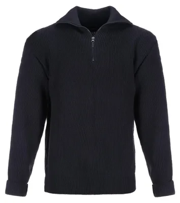 Produktbild von modAS Uni Troyer Seemannspullover Basic – Pullover Damen Herren mit Reißverschluss in Marine Blau Größe XL