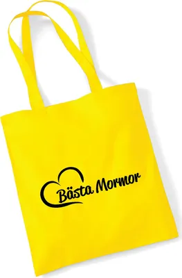 Produktbild von Huuraa Jutebeutel Bästa Mormor Hjärta 10 Liter Yellow Baumwolle Tasche Geschenkidee