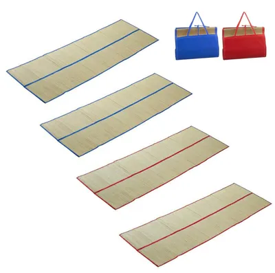 Productafbeelding van Set van 4 Strandmatten - Vouwbaar met Handvatten - Blauw en Rood
