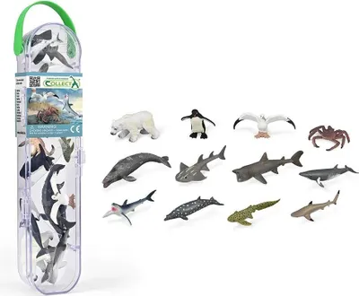 Image de Boîte avec mini animaux marins