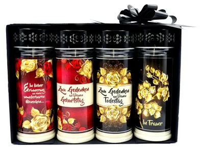 Produktbild von Design Kerzenbouquet Premium "GEBURTS- und TODESTAG"