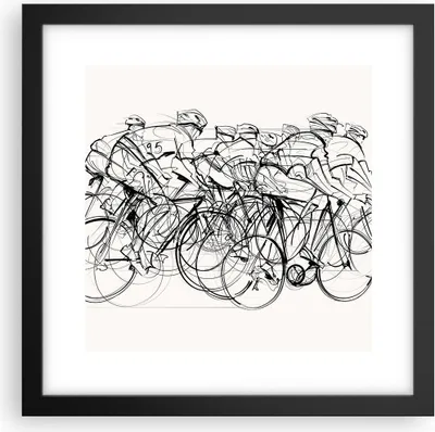 Produktbild von Gerahmtes Poster - Schwarzer Rahmen - Fahrrad Rennen Rad - 30x30 cm - Wand Bild - Wanddeko - Wandbilder - Kunstposter - Wandposter - Bilderrahmen - Bilder - Kunstdruck - Wandbild - P2BAC30x30-4122