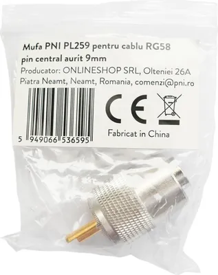 Produktbild von PNI PL259-Stecker für RG58-Kabel, goldener Mittelstift 9 mm