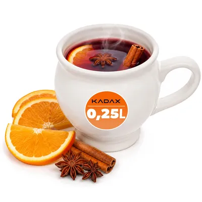 Produktbild von KADAX Steinzeugbecher für Glühwein, 250 ml, Weiß