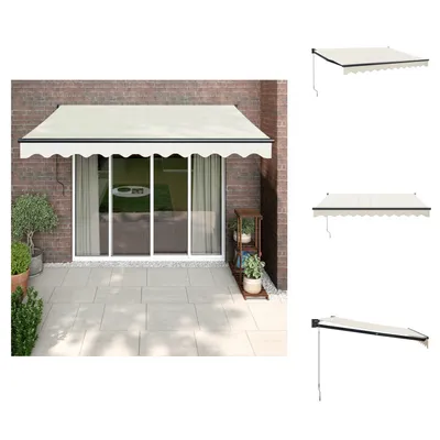 Immagine prodotto di vidaXL Tenda da sole retrattile Crema 3,5x2,5 m Tessuto e alluminio - Tende da sole