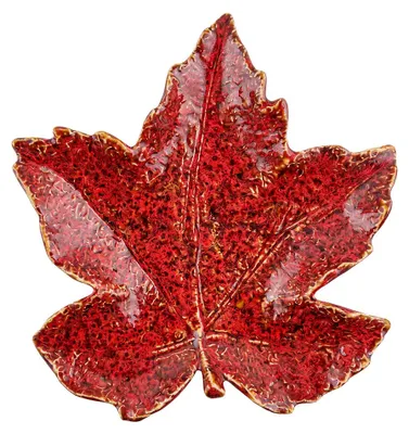 Produktbild von Clayre & Eef Dekoration Schale Blatt Rot Keramik